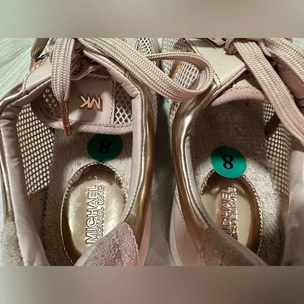 Michael Kors Maggie Trainer Pink Blush Rose Gold Size 8M - Picture 7 of 9